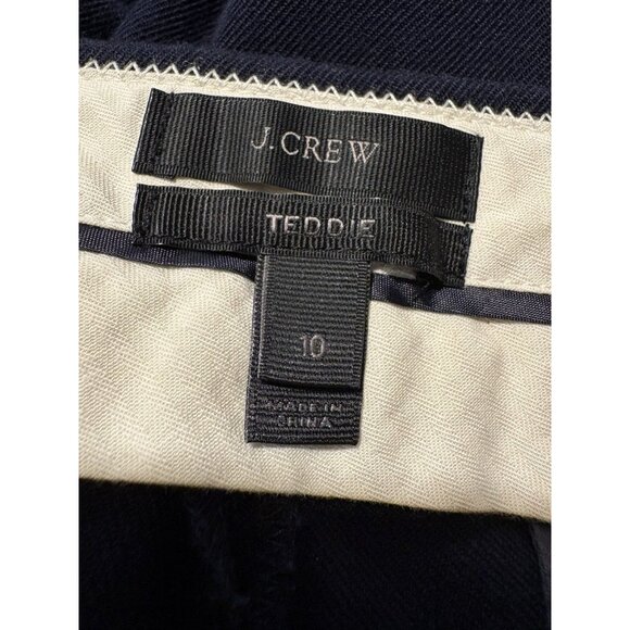J CREW Teddie Navy Sailor Pant Wool Blend Cropped Quiet Luxury Preppy Size 10 - Picture 6 of 7